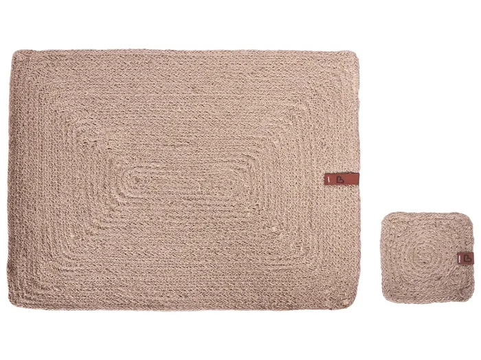 12 Piece Placemats and Coasters Set SALTBUSH Natural Jute