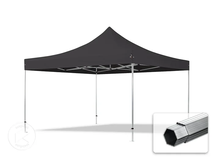 4×4 m Carpa plegable, PROFESSIONAL aluminio 40mm, negro