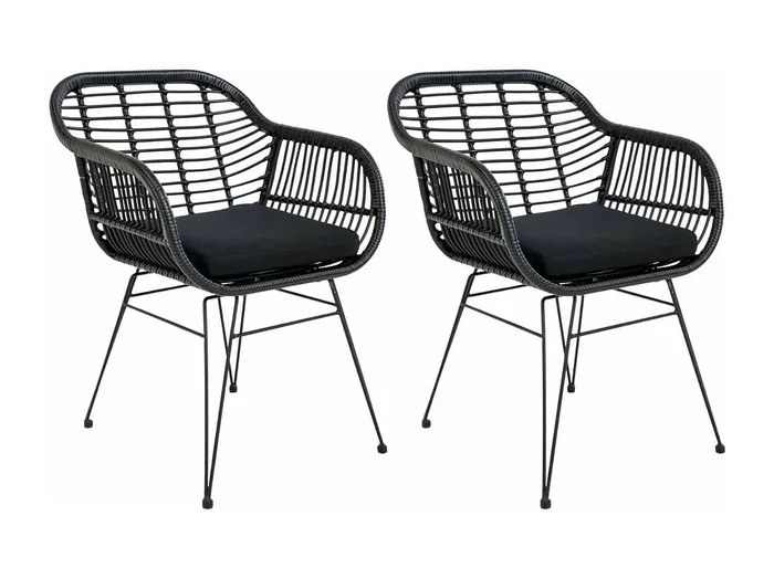 4 sillones de jardín negros