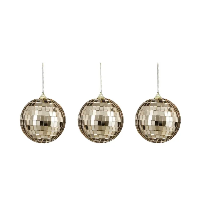 Adorno BOLA ESPEJO XMAS champagne 3 piezas marca MICA DECORATIONS