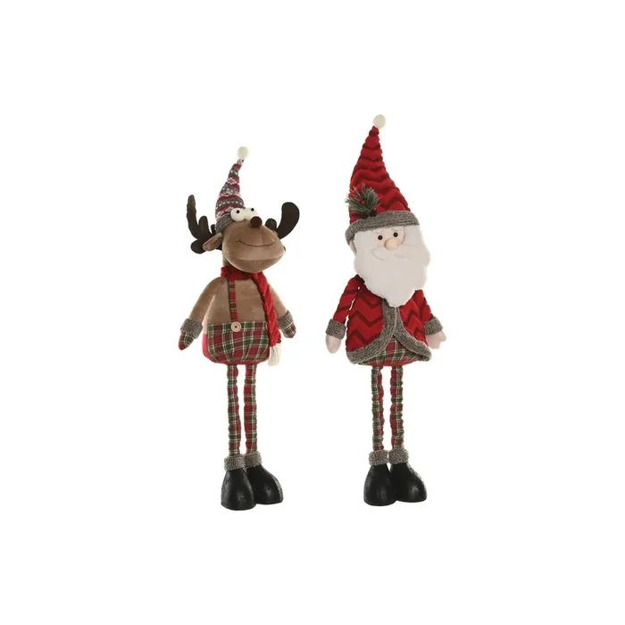 Adorno Navideño Home ESPRIT Rojo Verde 30 X 21 X 54 CM (2 Unidades)