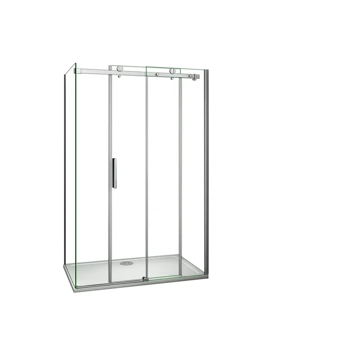AICA Mampara de ducha corredera+panel lateral 8mm antical 100x90x195cm+plato de ducha100x90x3cm