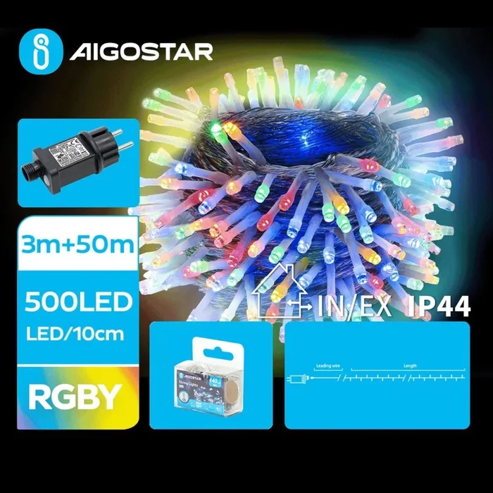 Aigostar – Cadena LED navideña exterior 500xLED/8 funciones 53m IP44 multicolor