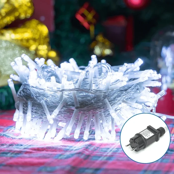 Aigostar – Cadena LED navideña exterior 50xLED/8 funciones 8m IP44 blanco frío