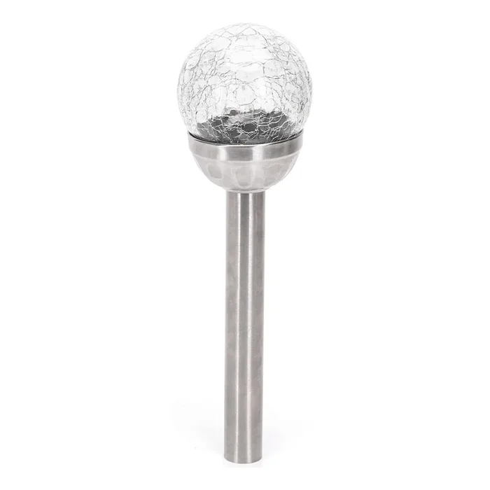 Aigostar – Lámpara LED solar LED/0,006W/1,2V 37,8cm cromo mate 2700K IP44 100 mAh