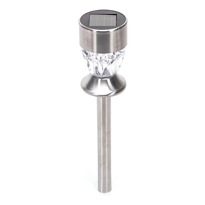 Aigostar – Lámpara solar LED LED/0,006W/1,2V 35,5cm cromo mate 2700K IP44 100 mAh