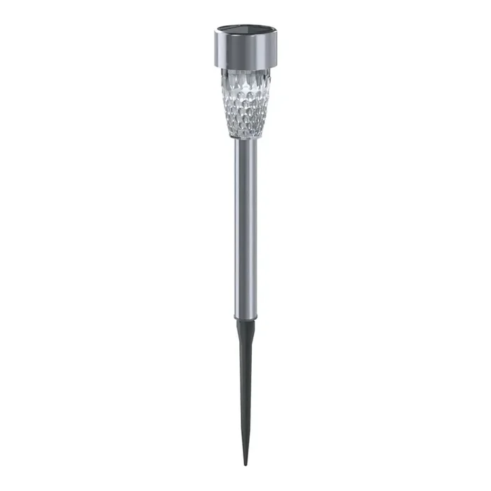 Aigostar – Lámpara solar LED LED/0,006W/1,2V 40 mAh 29,7 cm cromo mate 6500K IP44