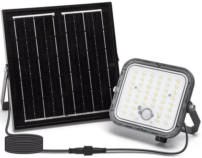 Aigostar – Proyector solar LED regulable con sensor LED/80W/3,4V 6500K IP66 4000 mAh + control remoto
