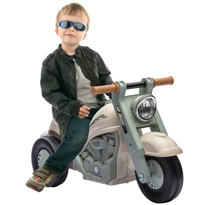 AIYAPLAY Moto Correpasillos para Niños de 2-5 Años Correpasillos con Música Burbujas Carga 30 kg 80×35,5×42 cm Crema