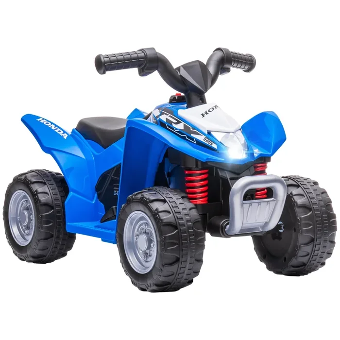AIYAPLAY Quad Eléctrico para Niños de 18-36 Meses con Licencia HONDA Vehículo Eléctrico a Batería 6V Infantil con Faros LED Bocina Velocidad de 2,8 km/h y Avance 65,5×38,5×43,5 cm Azul