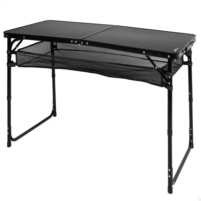 Aktive Mesa plegable camping ajustable en altura y antideslizante negra c/red
