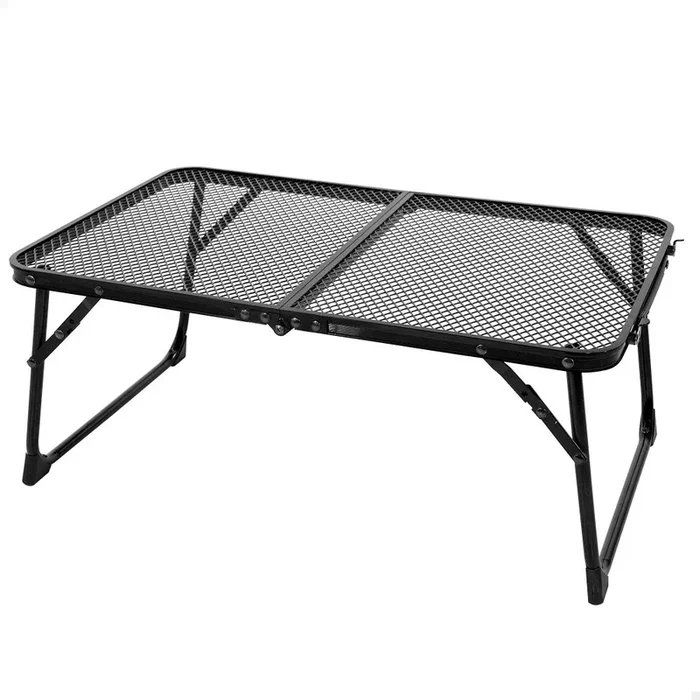 Aktive Mesa plegable pequeña camping maletín antivuelco y ultraligera negra para barbacoa