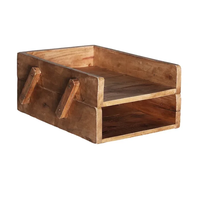 Akviran Caja, de Madera de Mahogany, en color Natural, de 29x47x16cm – Lastdeco