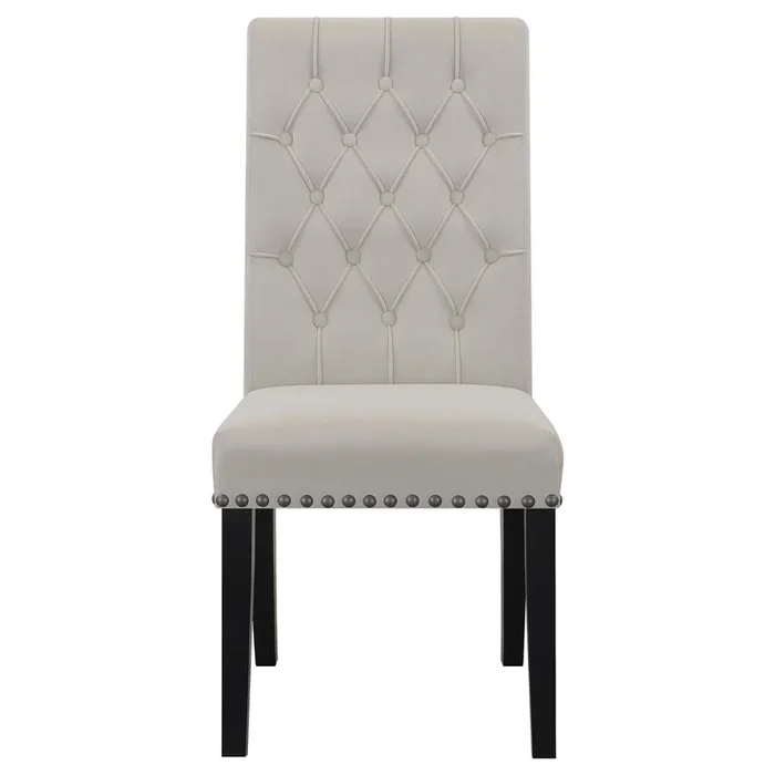 Alana Upholstered Tufted Side Chairs with Nailhead Trim, Set of 2