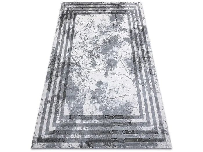 Alfombra acrílica VALS 01553A C53 74 Marco mármol gris / marfil 70×140 cm