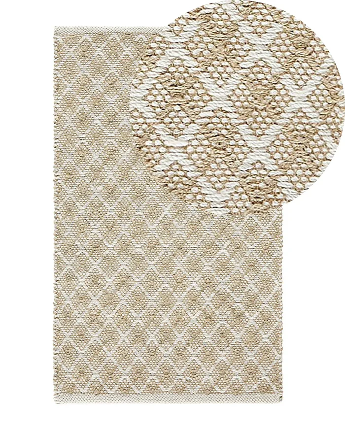 Alfombra AKBEZ Beige claro 50 x 80 cm Yute