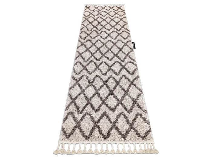 Alfombra, alfombra de pasillo BERBER BENI crema – para la cocina, en 60×200 cm