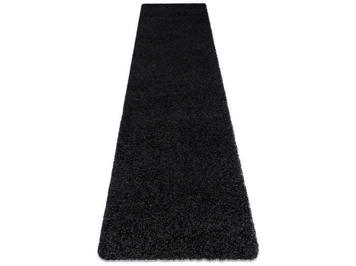 Alfombra, alfombra de pasillo SOFFI shaggy 5cm negro – para la cocina, 70×200 cm