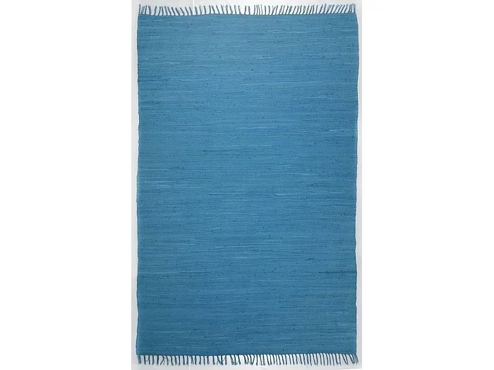 Alfombra de algodón tejida a mano y reversible 120×180 cm Turquesa Happy Cotton