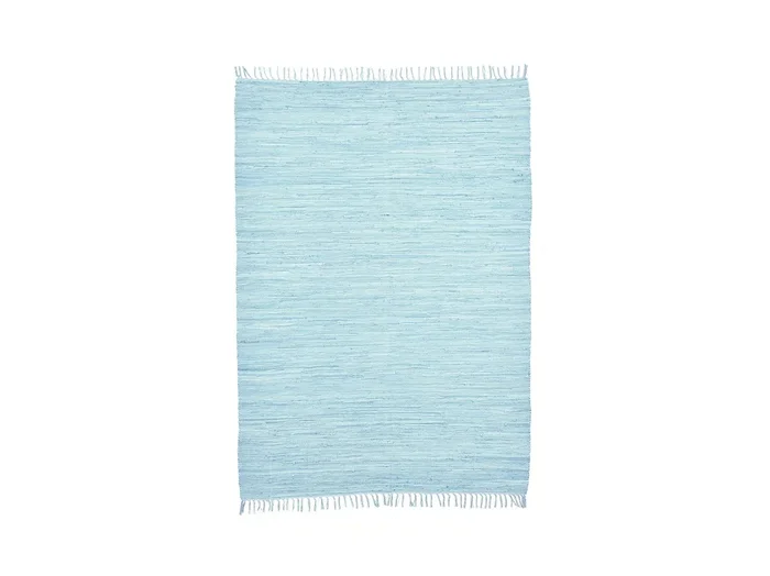 Alfombra de algodón tejida a mano y reversible 160×230 cm Azul claro Happy Cotton