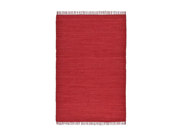 Alfombra de algodón tejida a mano y reversible 160×230 cm Rojo Happy Cotton