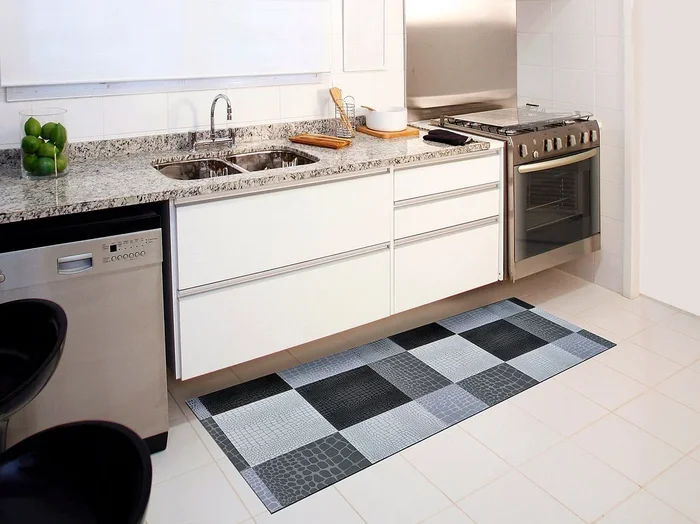 Alfombra de cocina – animal print – gris – 48 x 200 cm – SALLY