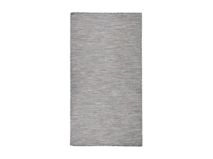 Alfombra de exterior de tejido plano marrón y azul 80×150 cm