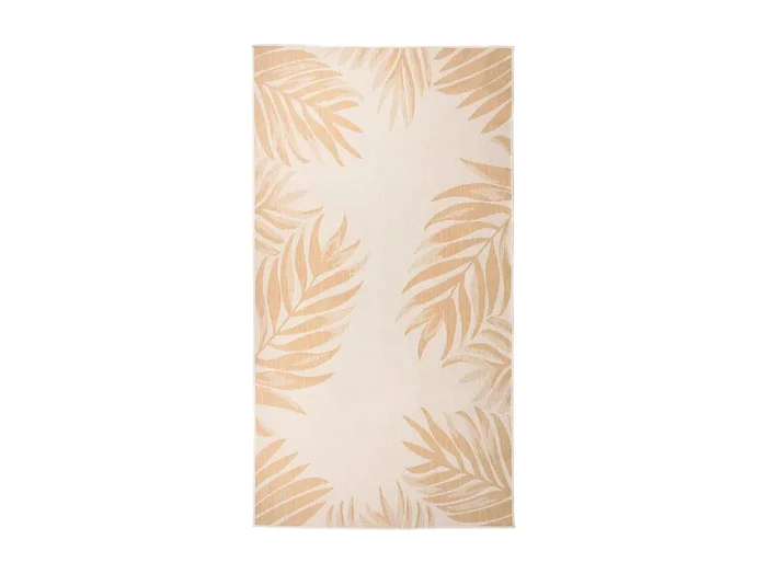 Alfombra de exterior tejido plano estampado de hoja 80×150 cm