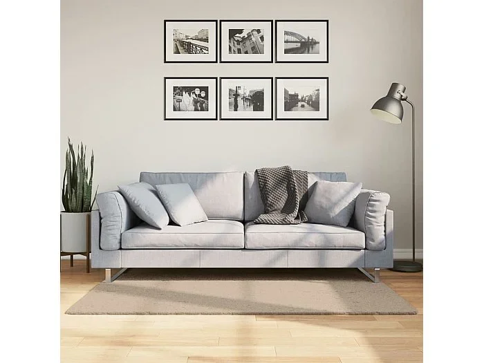 Alfombra de pelo corto suave lavable HUARTE arena 80×150 cm