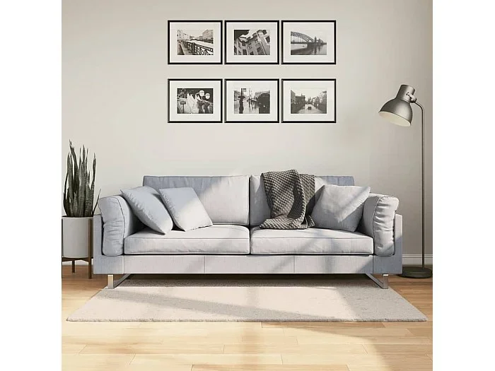 Alfombra de pelo corto suave lavable HUARTE beige 80×150 cm