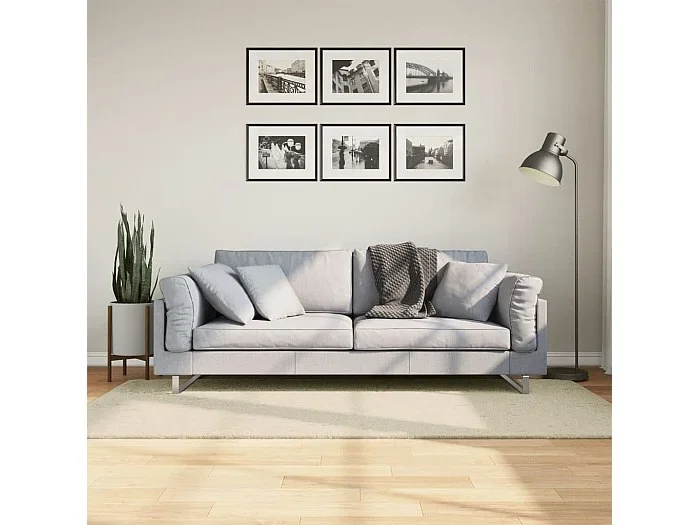 Alfombra de pelo corto suave lavable HUARTE crema 100×200 cm