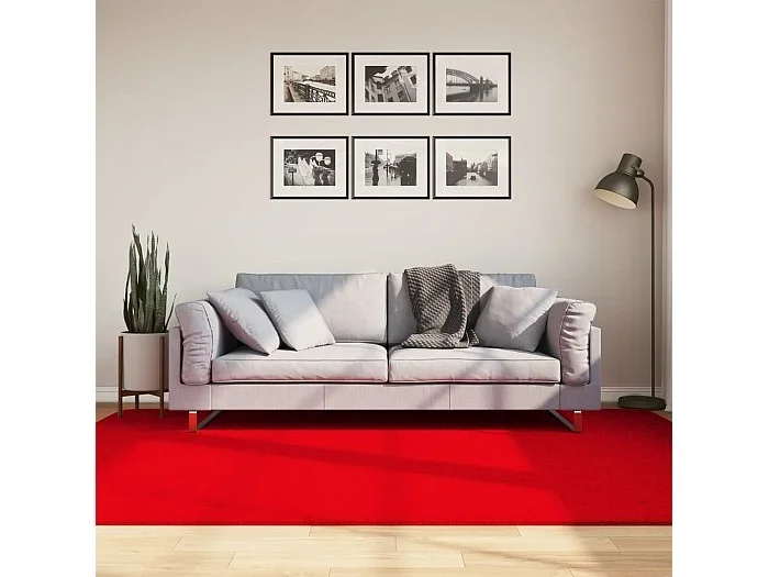 Alfombra de pelo corto suave lavable HUARTE rojo 160×230 cm