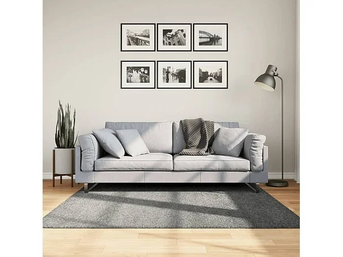 Alfombra de pelo largo moderna verde 160×160 cm