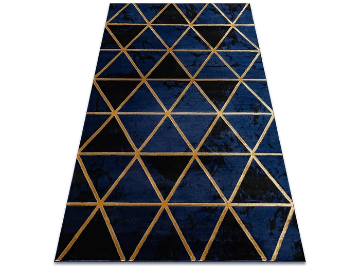 Alfombra EMERALD exclusivo 1020 glamour, elegante mármol, triangulos 80×150 cm