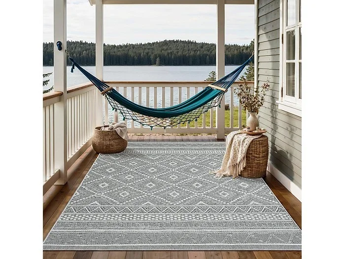 Alfombra Exterior Interior diseño moderno – Gris – 120 x 160 cm – CALGARY