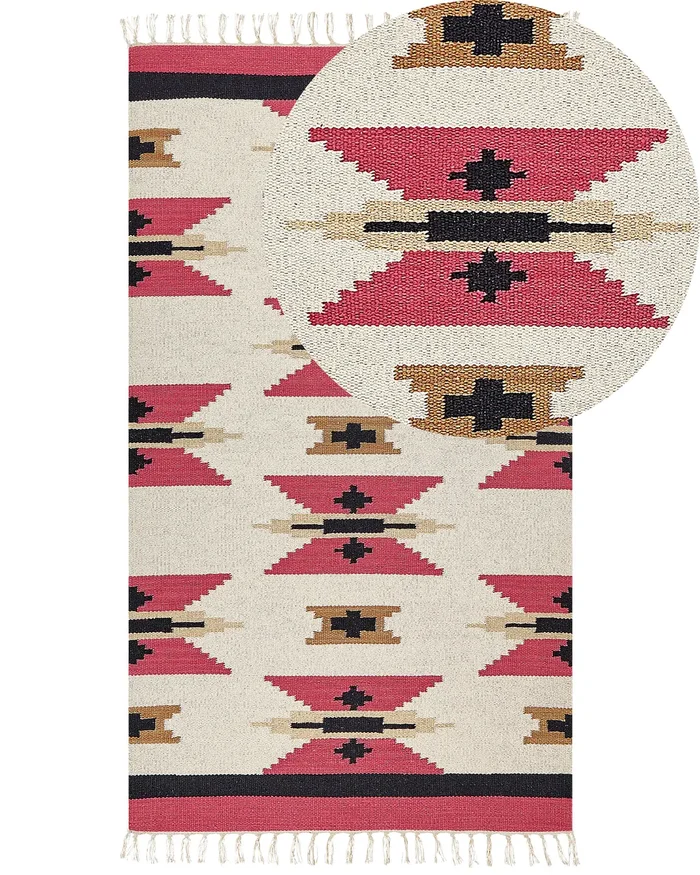 Alfombra GARNI Multicolor 80 x 150 cm Algodón Kilim