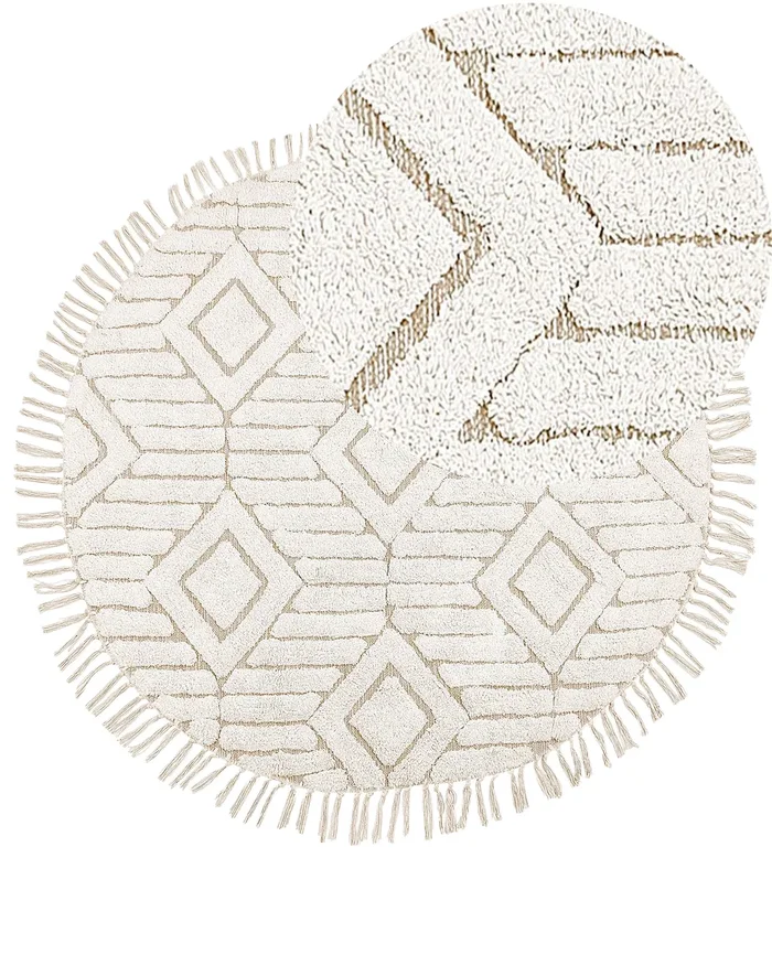 Alfombra HORASAN Beige claro ø 140 cm Algodón
