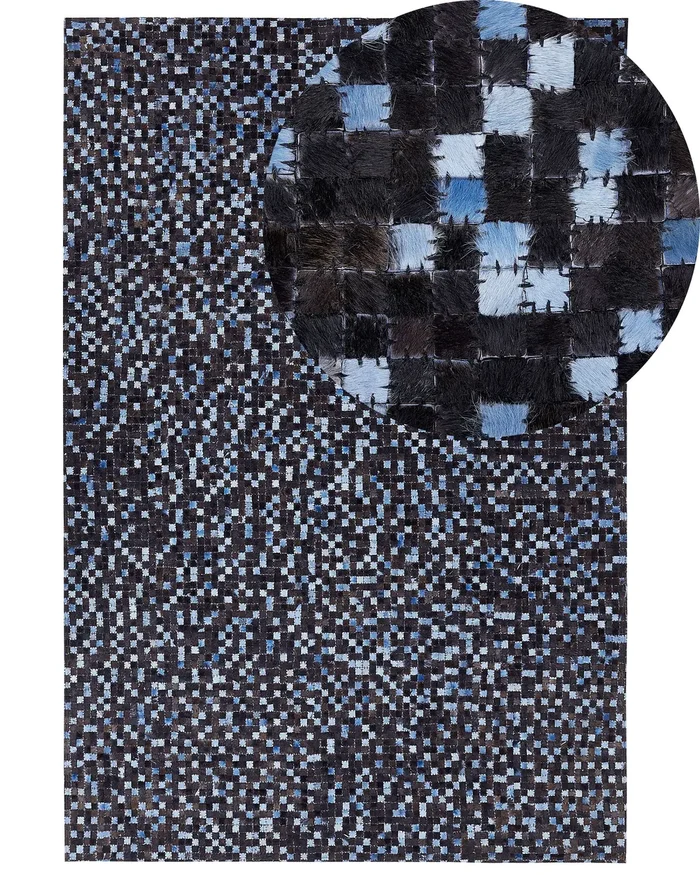 Alfombra IKISU Marrón oscuro 160 x 230 cm Piel
