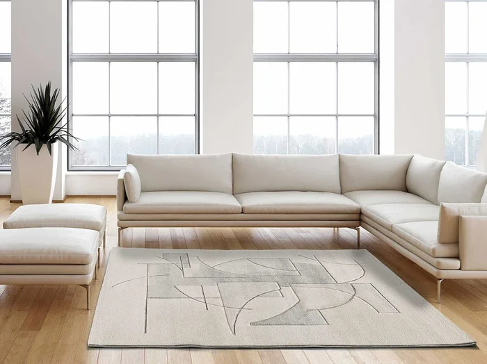 Alfombra interior – geométrico – crema – 80 x 150 cm – LENA