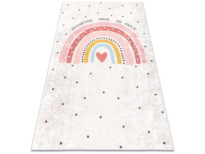 Alfombra lavable JUNIOR 51300.802 Arcoiris, puntos para niños antides 120×170 cm