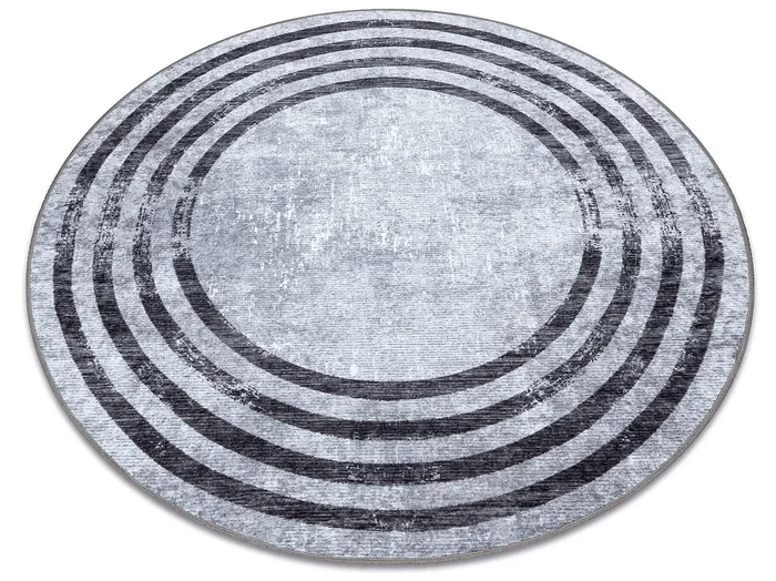 Alfombra lavable MIRO 51231.806 circulo Líneas antideslizante – gris cercle 200 cm