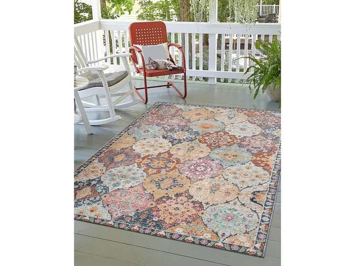 Alfombra Palma Exterior Ornamento, Multi, 140 x 200 cm