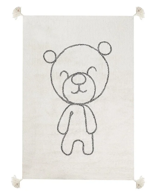 Alfombra para niños ZORAKAN Beige claro 140 x 200 cm Algodón