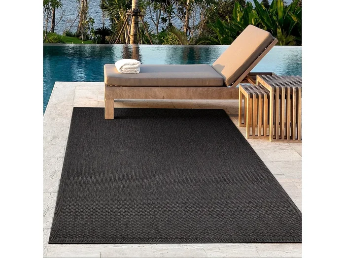 Alfombra Toulouse Exterior, Uni, Antracita, 120 x 160 cm