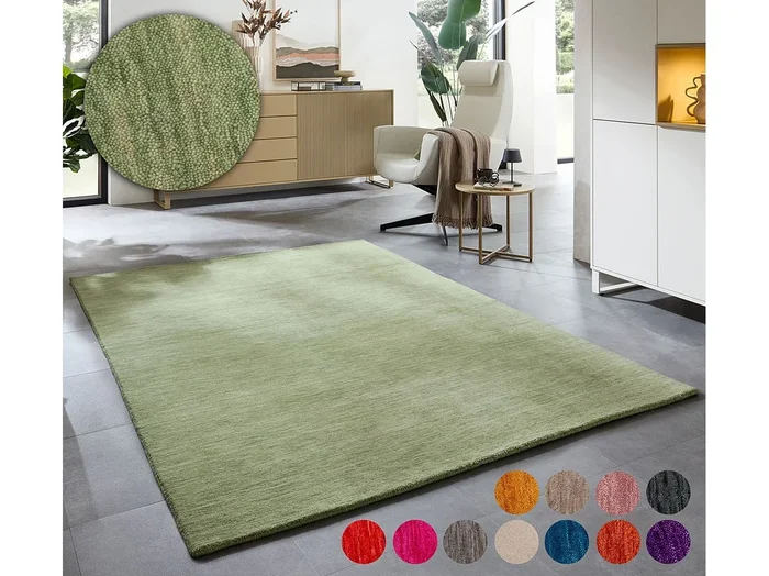 Alfombra UNI tejida a mano 250×350 cm Verde claro Holi
