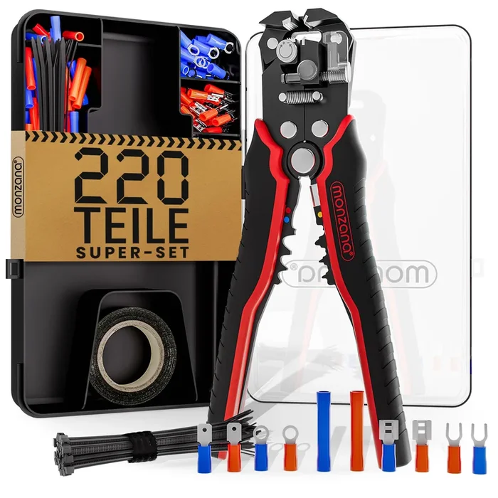 Alicate pelacables 3en1 set 220Pzs para cables 0,2-6 mm²