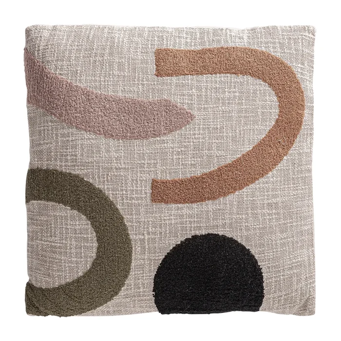Alida Cojín, de Algodón, en color Crema, de 45x10x45cm – Lastdeco