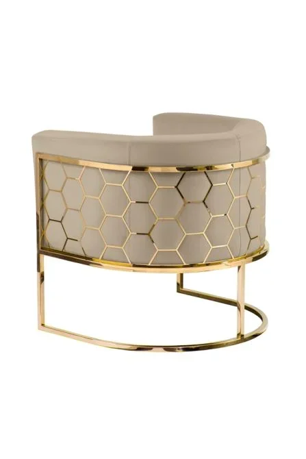 Alveare – Sillón en latón – Taupe