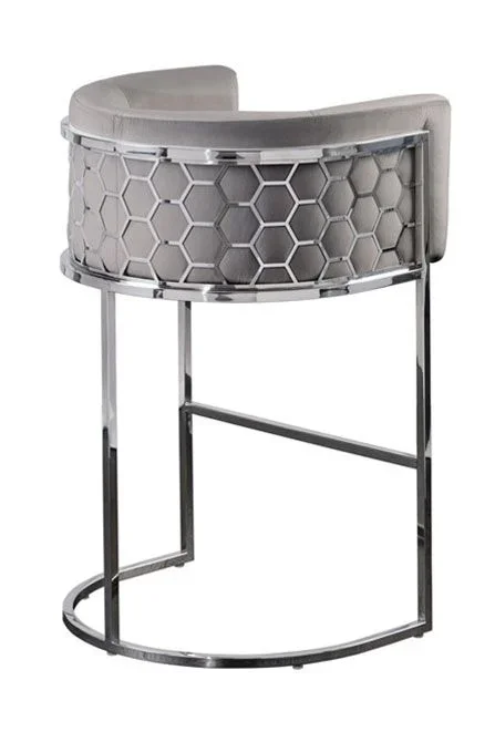 Alveare Taburete de mostrador en Plata – Gris Paloma