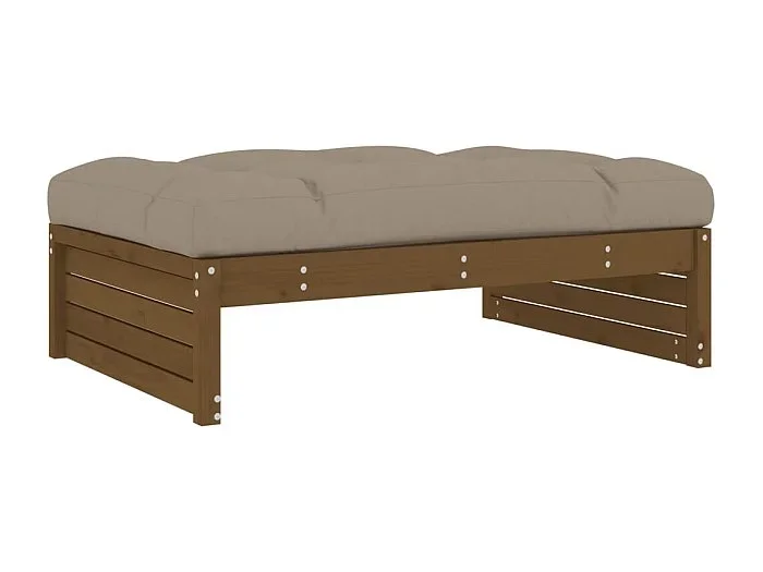 Anne-Camille Taburete de jardín madera maciza de pino marrón miel 120×80 cm